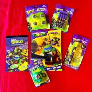 🐢TMNT Activity Book, Projector Light, Whistles, Mini Flutes, & 269 Stickers🐢